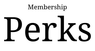 Banner displaying text "Membership perks" at Youth Skin RX